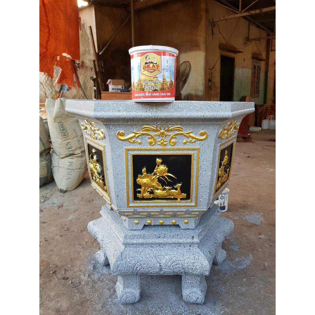 Sơn Nhũ Vàng Thái Gốc Nước Yes Paint 888 Lon 200g và 400g _ Tặng kèm cọ