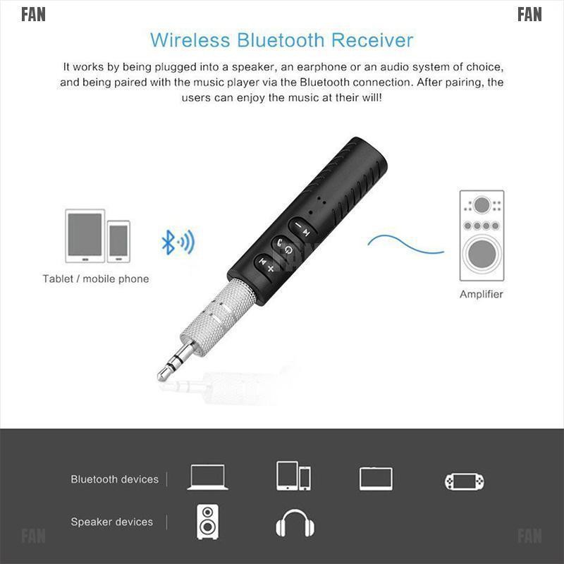 Thiết Bị Thu Phát Bluetooth Không Dây Đầu Cắm Cổng 3.5mm Cho Xe Ô Tô