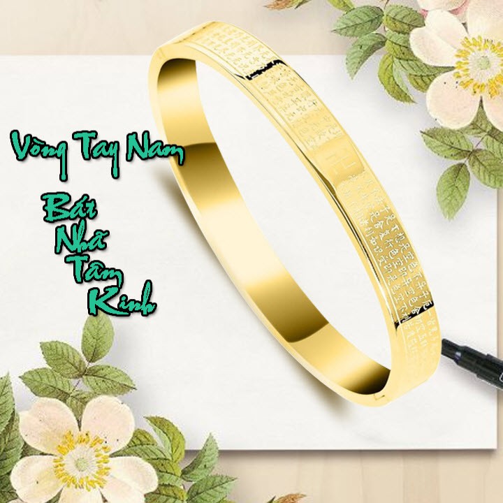 Vòng Tay Bát Nhã Tâm Kinh Tròn Bằng Titan Đảm Bảo Không Đen, Không Rỉ, Sét Giá Rẻ Nhất Việt Nam Sản Xuất Thái Lan