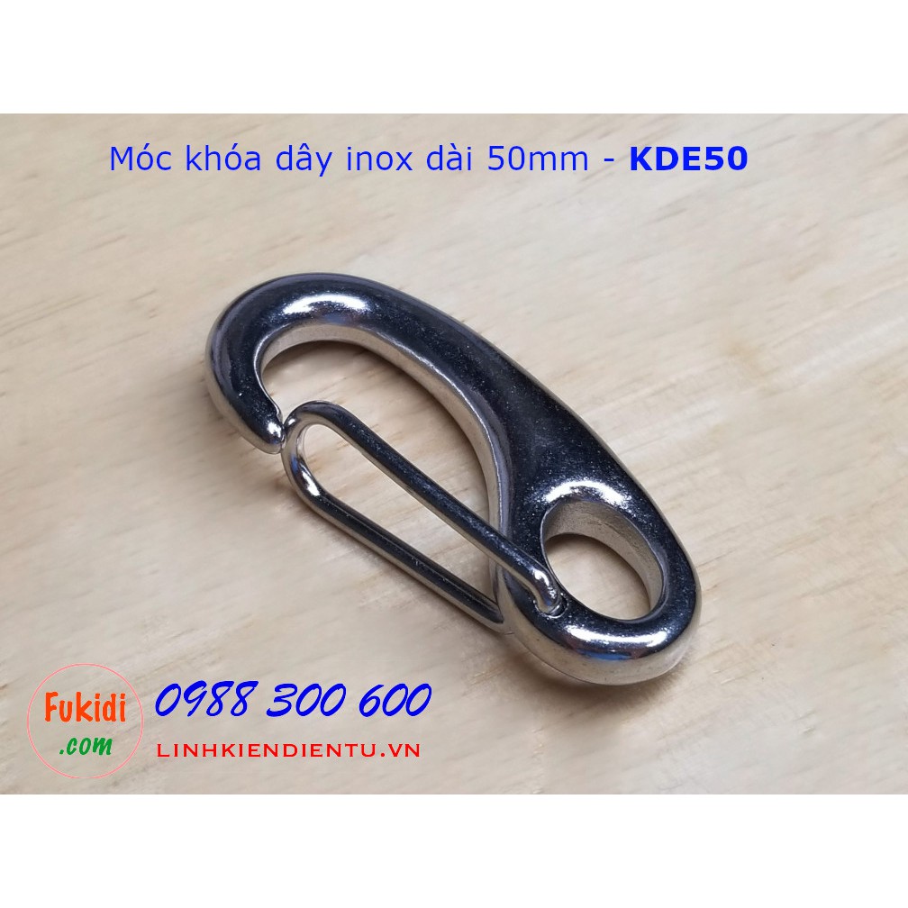 [Mã SR14MAY5 giảm 20K đơn 50K] Móc khóa dây inox 304 hình ovan chiều dài 50mm - KDE50