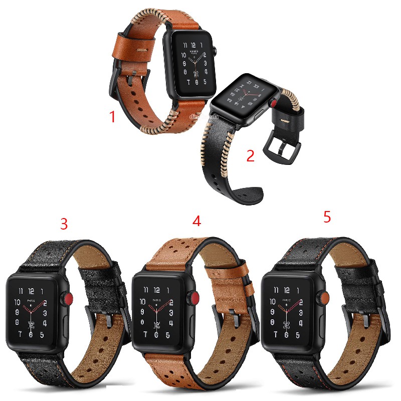 Quality Luxury Durable Leather Band Strap For Apple Watch Series 1 2 3 4 5 6 SE 38mm 42mm 40mm 44mm