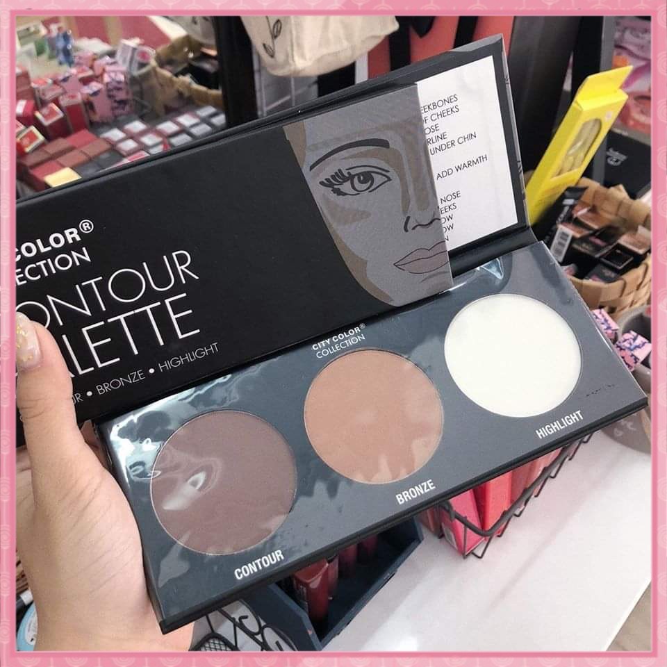 Bảng Phấn Tạo Khối Và Highlight 3 ô City Color Contour Palette