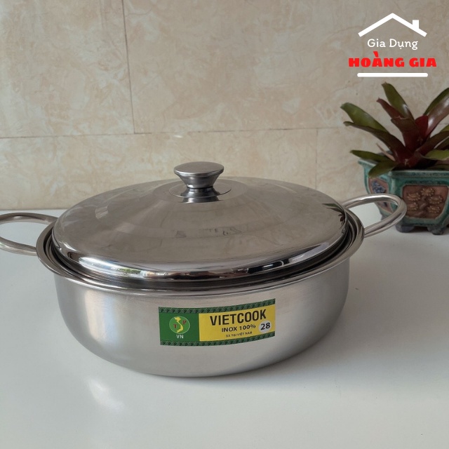 Nồi Lẩu 1 Đáy Nắp Inox Đủ Size Từ 20cm Đến 30cm - Gia Dụng Hoàng Gia
