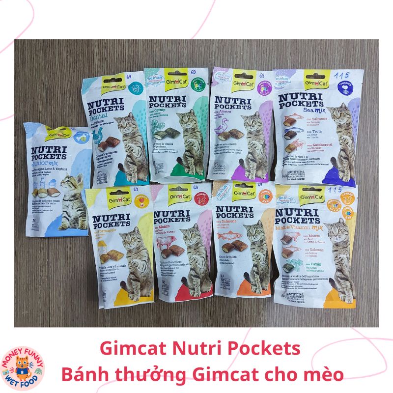 Bánh thưởng Gimcat cho mèo 60g & 150g - Gimcat Nutri Pockets 60g & 150g