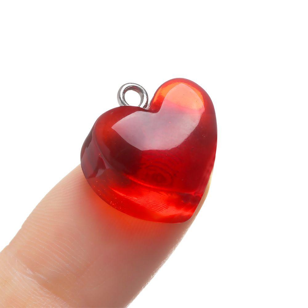 BORAG Set 10 Khuyên Tai Trái Tim Nhựa Trong Suốt Màu Sắc Ngọt Ngào