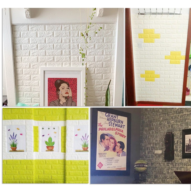 Wallpaper sticker 3D pattern waterproof Shi Zhuan self-adhesive wallpaper sticker for children's room, kitchen and living room