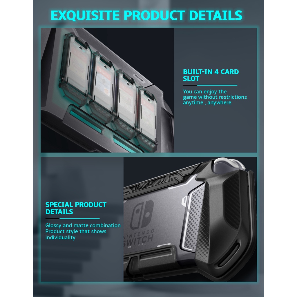 Ốp TPU SUPCASE bảo vệ tay cầm chơi game Nintendo Switch Lite 2019 tháo gỡ dễ dàng