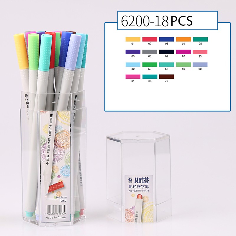 [Mã LIFEXANH03 giảm 10% đơn 500K] Bộ bút line màu chuyên nghiệp STA Set 16/26 màu ( ngòi 0.4mm )