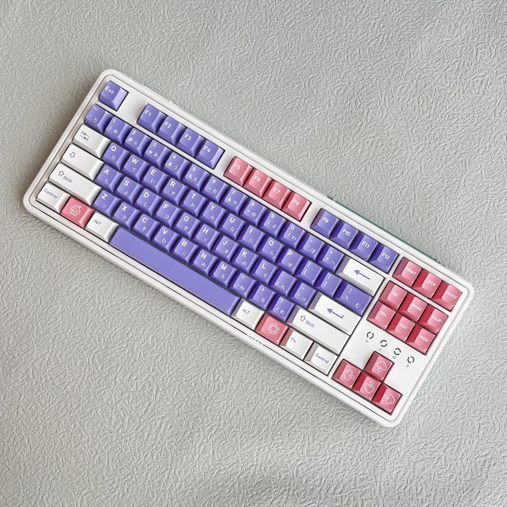 Bauhinia City Keycaps Cherry Profile Màu tím hồng PBT DYE-SUB Bàn phím cơ Keycap 131 Phím