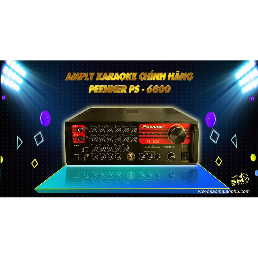 [xả kho] Amply Karaoke PEENNER PS-6800 Ampli nghe nhạc Gia đình PS6800 - Hàng chính hãng Amplifier