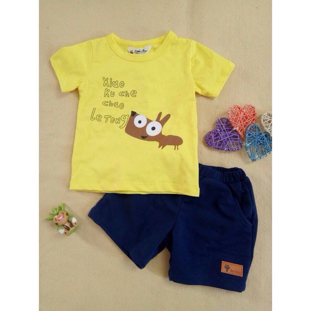 Combo 3 bộ cotton bé trai