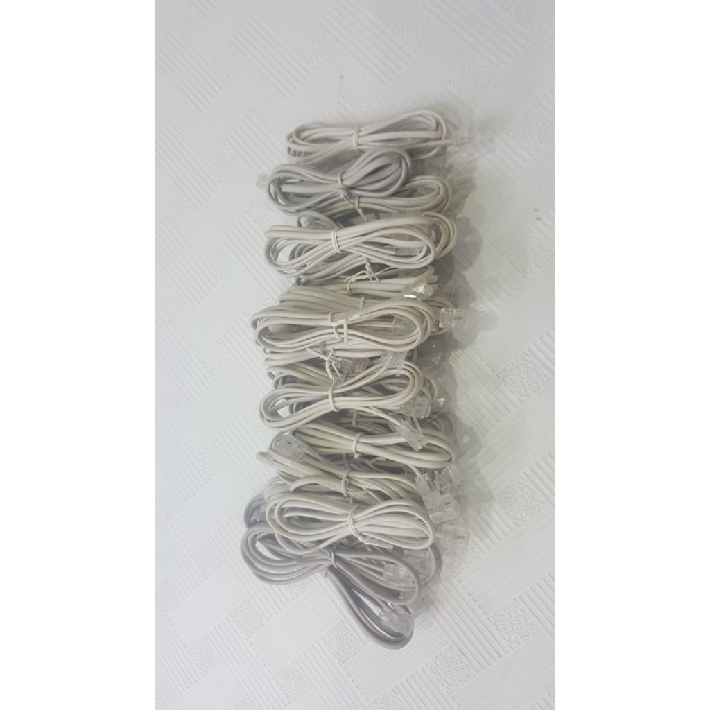 Dây Line điện thoại bàn bấm sẵn 2 đầu dài 1,2m 2 sợi