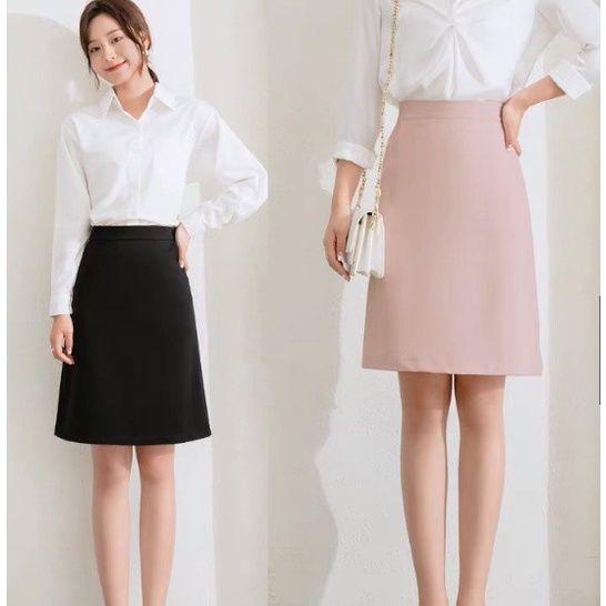Chân váy chữ A 50cm có khoá séc kéo và túi chéo 2 bên thời trang nữ chân váy công sở