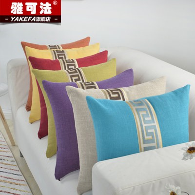 Gối ôm vải cỡ lớn bằng vải lanh kiểu Trung Quốc hiện đại yakefa gối tựa lưng đầu giường cho văn phòng sofa ô tô