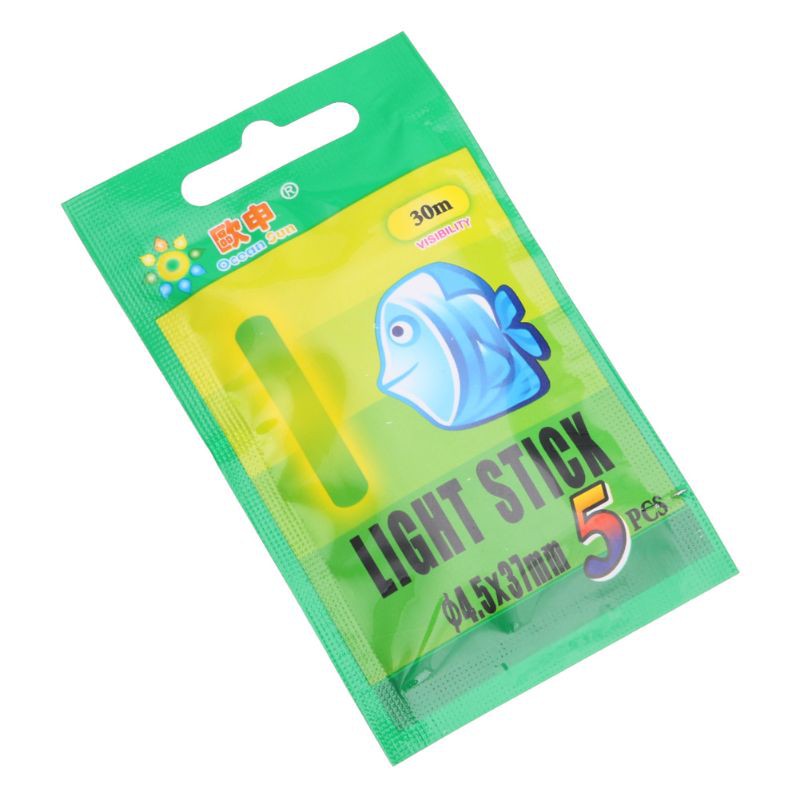 Set 5 Thanh Đèn Câu Cá Nổi Trên Mặt Nước Kèm Ống Keo Và Nắp Màu Dạ Quang Giúp Dễ Quan Sát Vào Ban Đêm