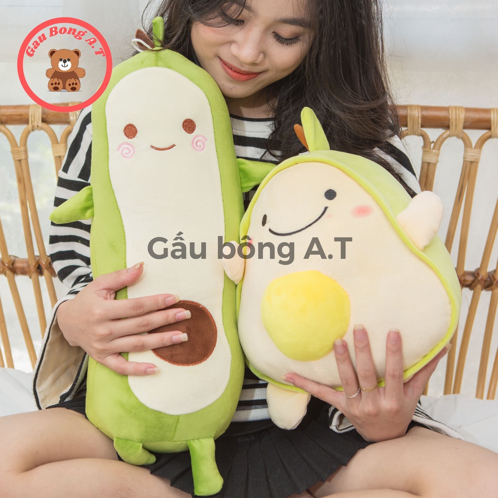 Gấu Bông Bơ Dài, Ngắn. Thú Nhồi Bông hình quả Bơn cute size 20cm-40cm