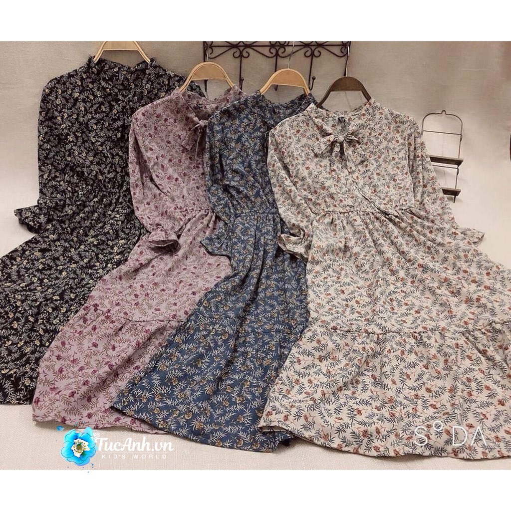 Váy Hoa Nhí Vintage Freesize Dài Tay Đến 55kg - TucAnh | BigBuy360 - bigbuy360.vn