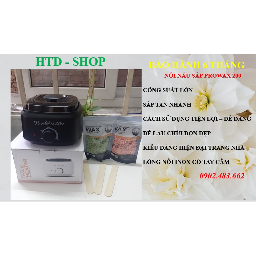 (Tặng kèm que wax) Nồi nấu sáp cao cấp Prowax 200 nhiều màu lựa chọn, lòng nồi inox siêu bên