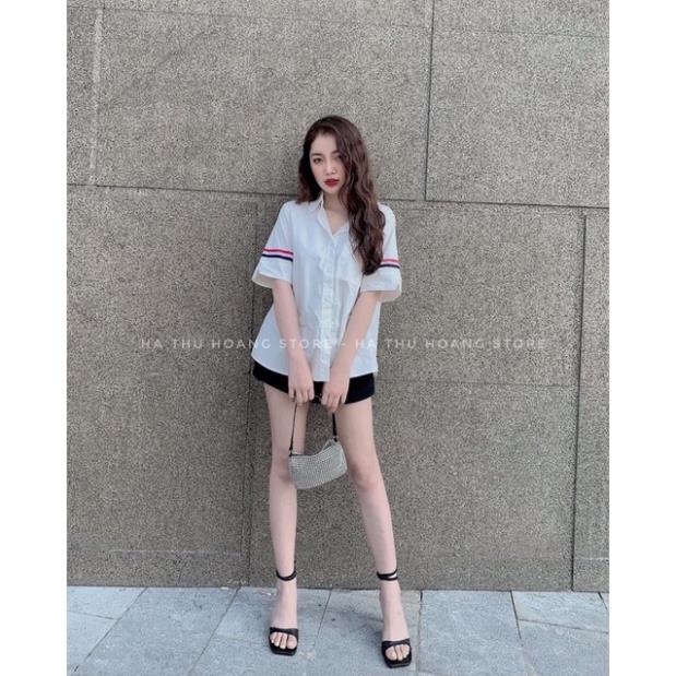 Áo Sơ Mi THOM Tay Ngắn Dáng Rộng Thiết Kế Mới Thời Trang Mùa Hè Phong Cách Hàn Quốc Trẻ Trung Cho Nữ