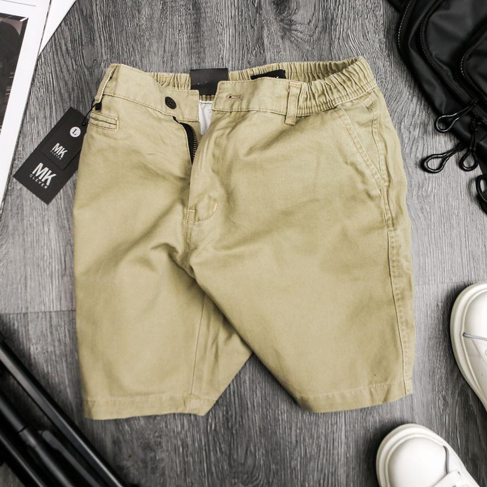 Quần Short Kaki MK Nam Nữ Chất Mềm Mịn Co Giãn Full Tem Mạc