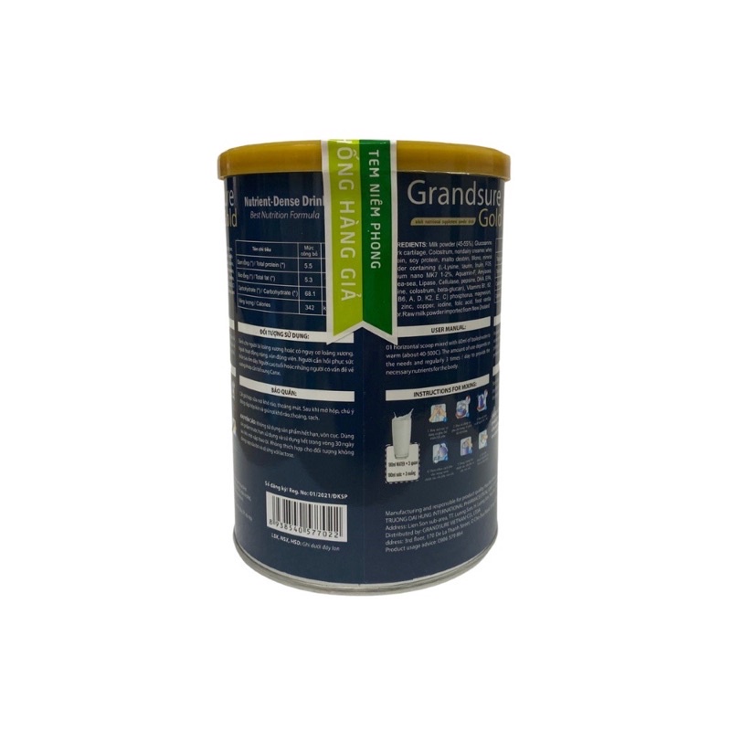 Sữa non xương khớp Grandsure gold hộp 400g , sữa dành người xương khớp chính hãng