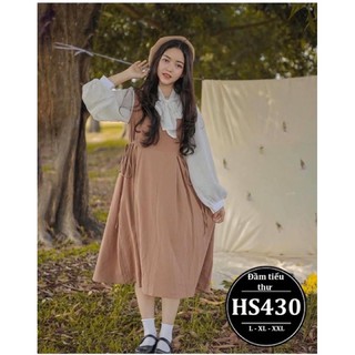 ĐẦM BIGSIZE TIỂU THƯ PHỐI NƠ HS430-NUDE,ĐEN-L,XL,XXL