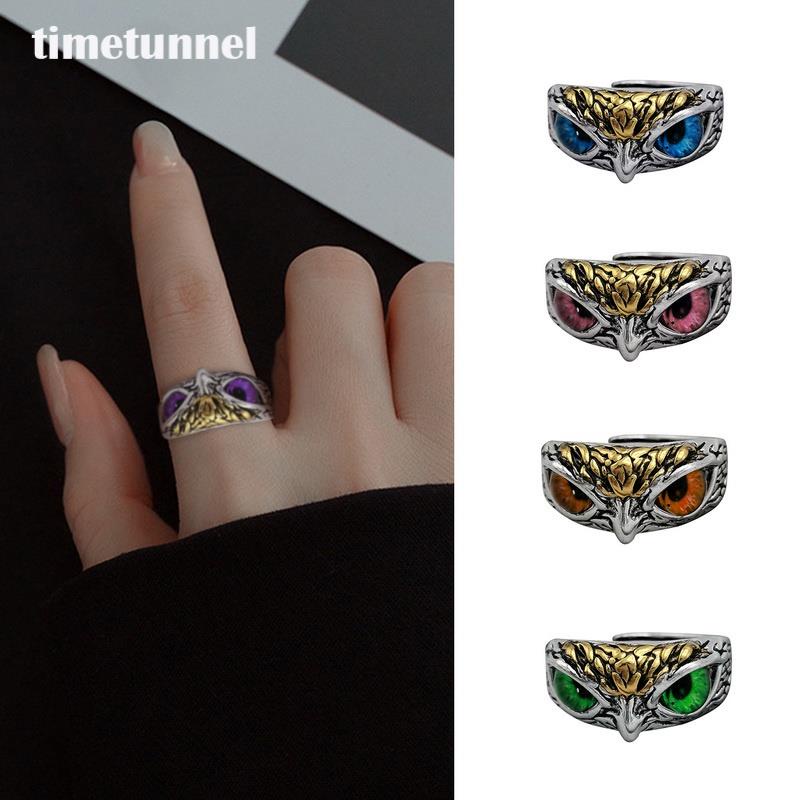 Nhẫn Hở Hình Cú Mắt Quỷ Thời Trang Punk Cổ Điển Có Thể Điều Chỉnh Cho Cặp Đôi