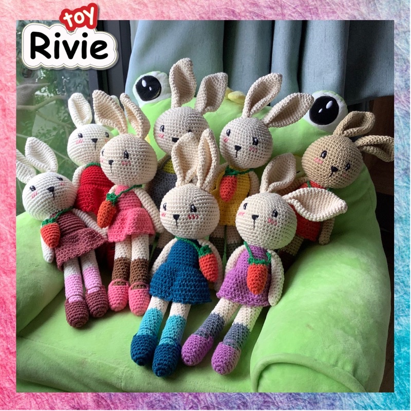 Thú bông - Thỏ bông móc len handmade xinh xắn cho bé