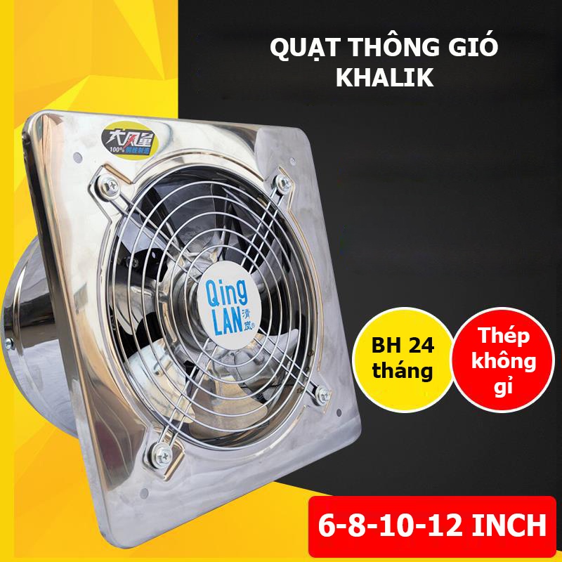 Quạt thông gió gắn tường khoét lỗ 200mm - Chất liệu thép không gỉ - Bền đẹp với thời gian - Khalik BG-200