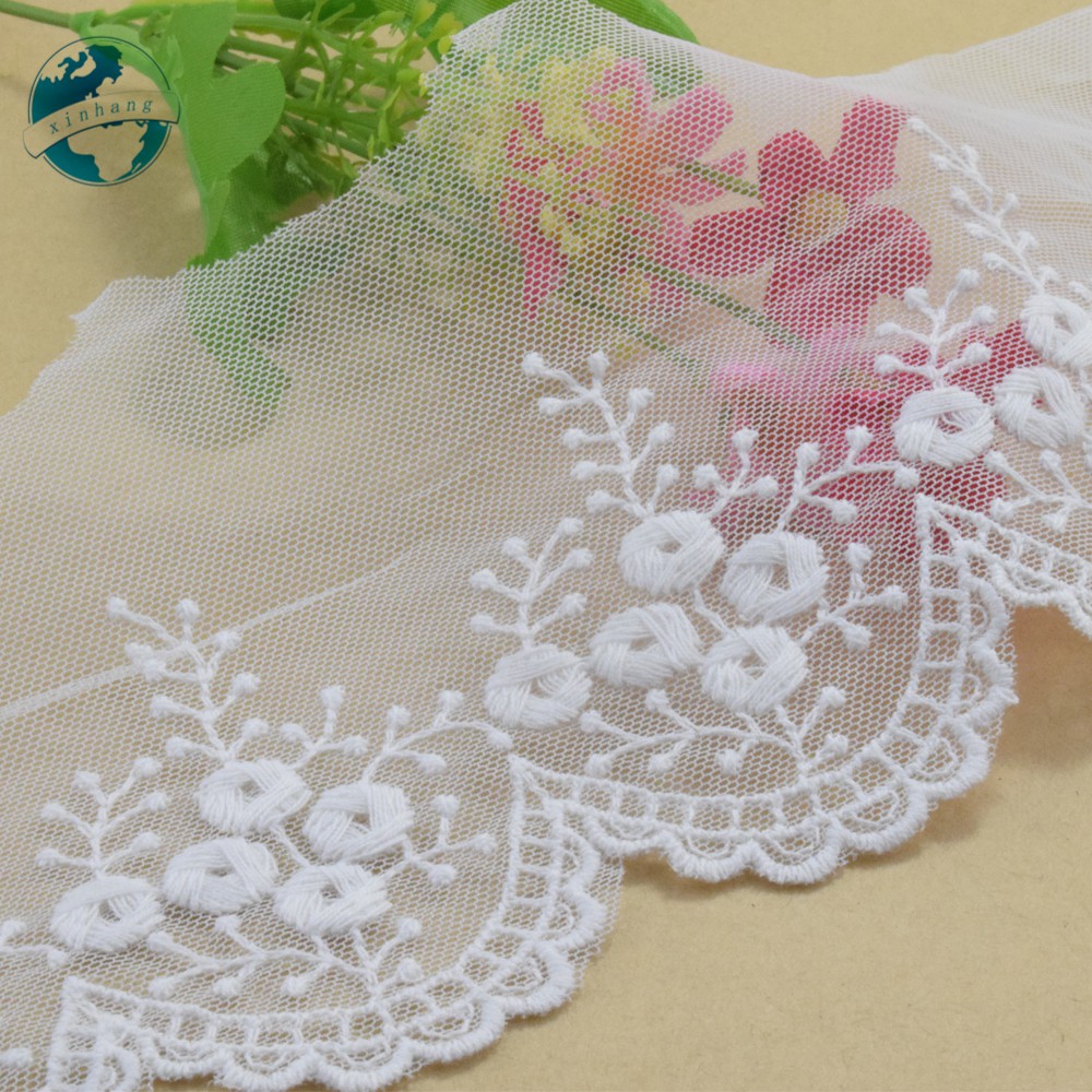 Vải Ren cotton Rộng 11cm Dùng May Đầm mini 3372