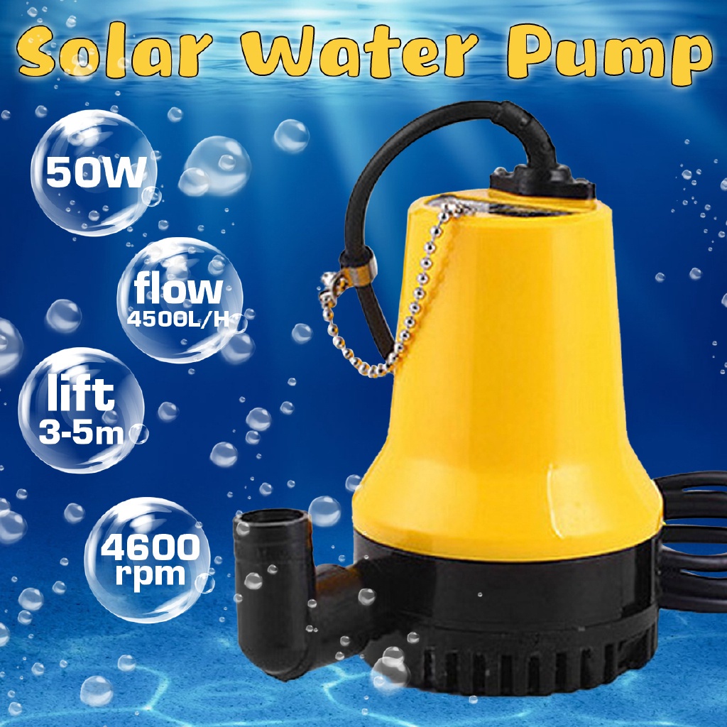 Máy Bơm Nước Năng Lượng Mặt Trời 4500l / h 5m dc 12v / 24v 50w