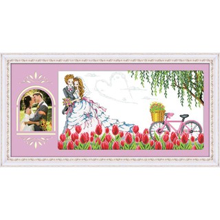 Tranh Thêu Chữ Thập Trăm Năm Hạnh Phúc 2209 , MR105 (KHÁCH TỰ THÊU) KT:92X58CM