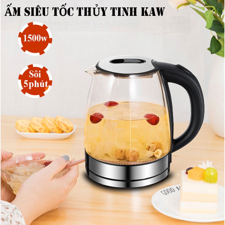 Ấm điện đun nước Siêu Tốc KAW 2L, An Toàn, Chịu lực cao, Bảo Hành Toàn Quốc