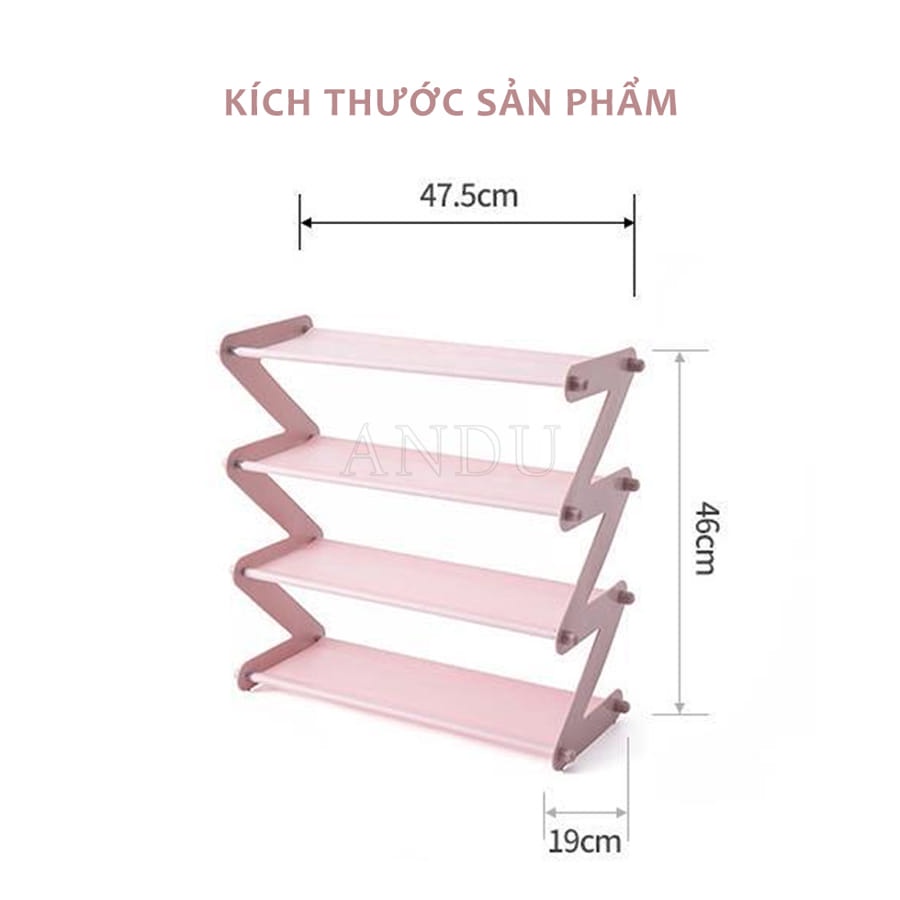 Kệ 4 Tầng Hình Chữ Z Để Sách Vỡ, Giày Dép, Vật Dụng Đa Năng Tiện Lợi Cho Gia Đình Bạn