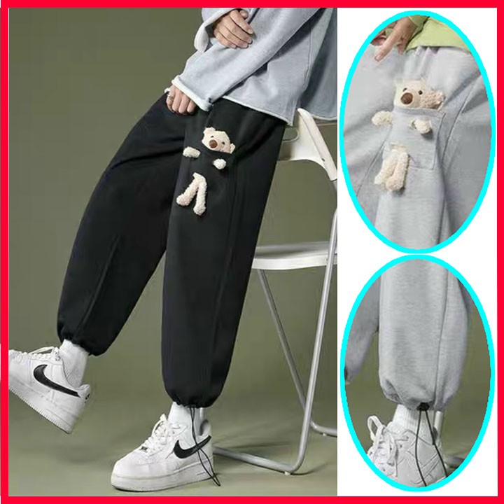 [SIÊU ẤM] QUẦN NỈ BÔNG TRƠN ỐNG THỤNG RÚT DÂY KÈM NAM NỮ ,KIỂU DÁNG HÀN QUỐC UNISEX BO CHUN