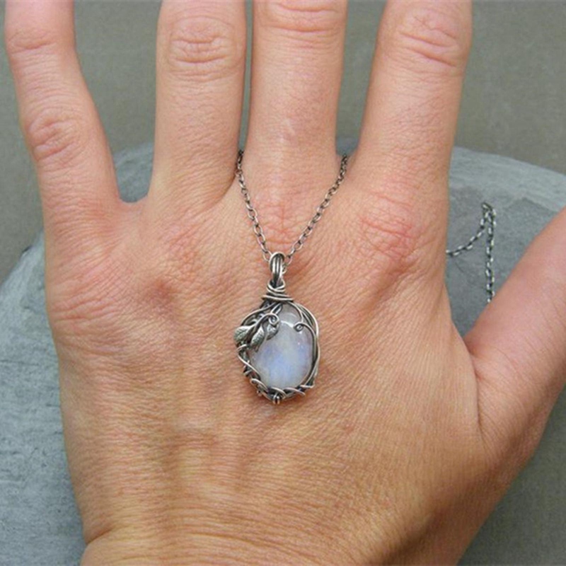 Retro Classic Necklace 925 Sterling Silver Moonstone Necklaces For Women Fashion Jewelry Gifts