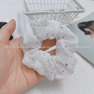 Chun buộc tóc scrunchies tím
