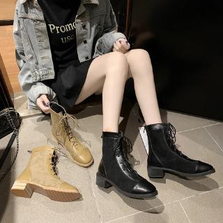 Giày boots Martin mũi vuông thời trang cá tính dành cho nữ
