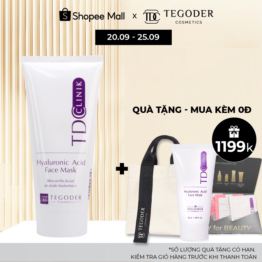 Mặt nạ HA siêu cấp ẩm căng mọng tế bào Tegoder Hyaluronic Acid face mask 200 ml 6156