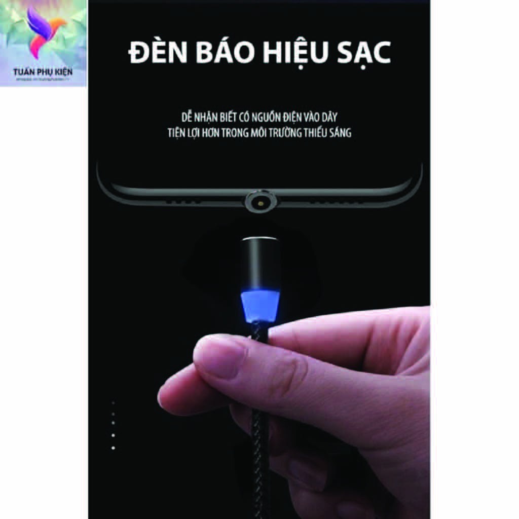 Cáp Sạc Nam Châm 3 Đầu ⚡ Cáp Sạc Nam Châm X- CABLE 360 ⚡ Lightning, Micro-Usb, Usb TypeC (BH 3 Tháng)- Dây Dù Dài 1M