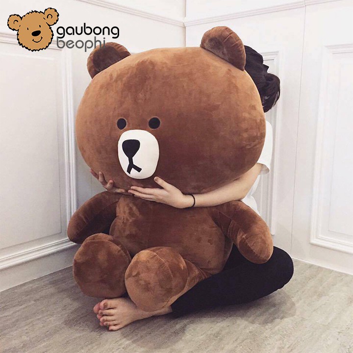 Gấu Brown Khổ Vải 1M5 Màu Socola Cao Cấp Gấu Bông Béo Phì