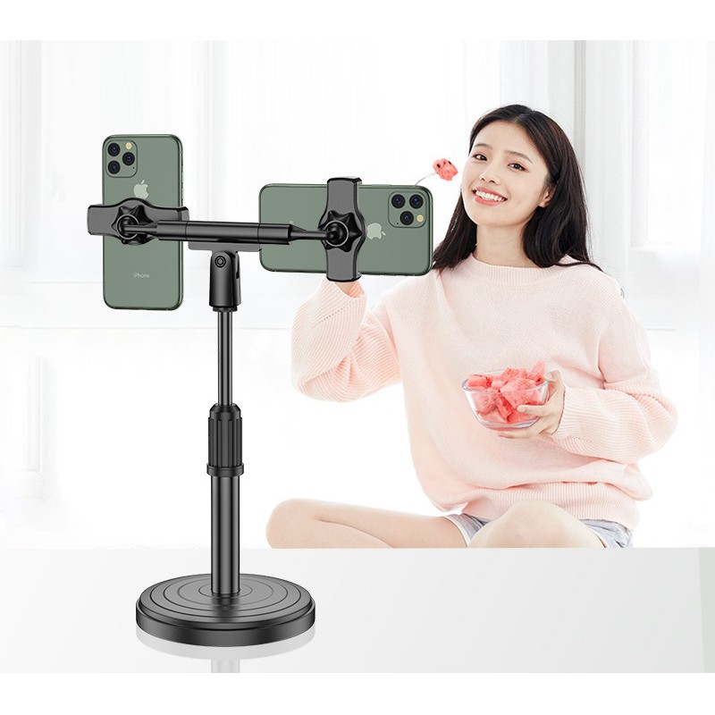 Giá đỡ điện thoại thông minh - Kẹp điện thoại gập, xoay đa chiều tiện lợi - Giá đỡ livestream siêu bền