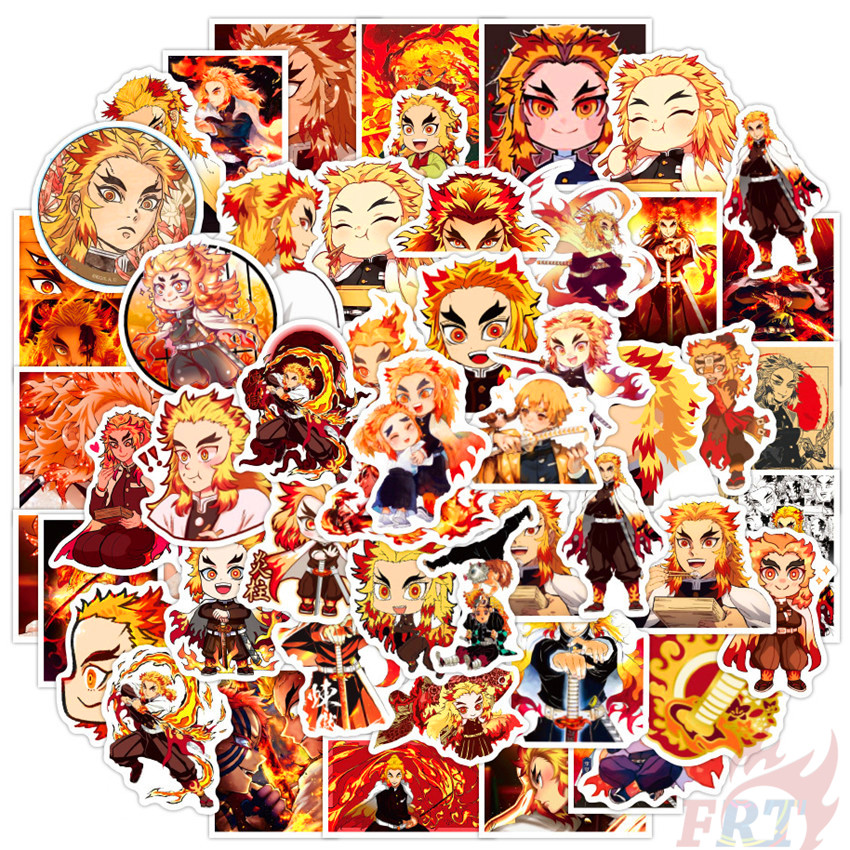Set 50 miếng dán trang trí chống thấm nước họa tiết anime Demon Slayer thời trang DIY