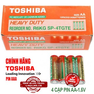 4 cặp Pin tiểu remote Toshiba AA 1.5V