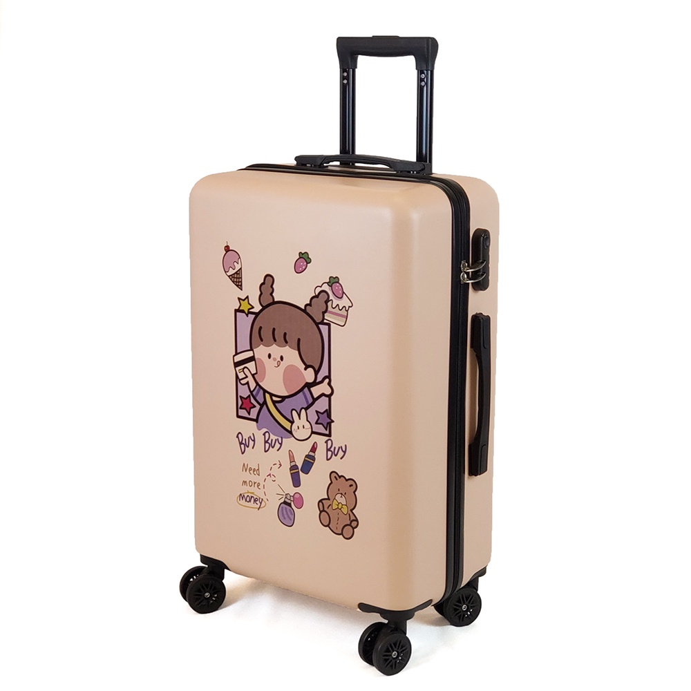 Vali Du Lịch Tay kéo In Hình Hoạ Tiết Dễ Thương Nhiều Màu Đủ Sixe 20-24-26 inch Chất Liệu PC+ABS Cao Cấp