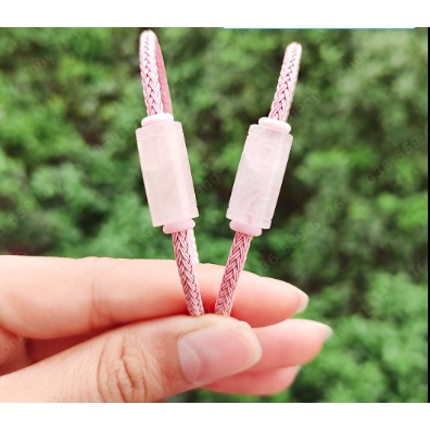 Vòng tay Lu Thống Thạch Anh Hồng dây kẽm freesize hàng thiên nhiên Tặng kèm hộp đựng VT090 - Hợp mệnh Hỏa, Thổ