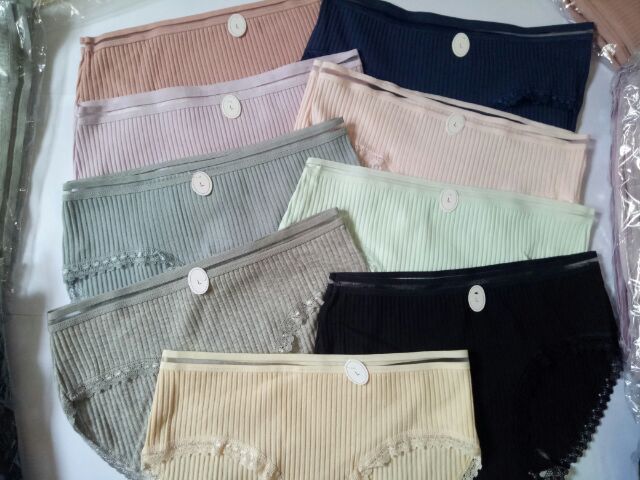 (Xả hàng) Quần lót cotton tăm tre viền ren - Được chọn màu | BigBuy360 - bigbuy360.vn