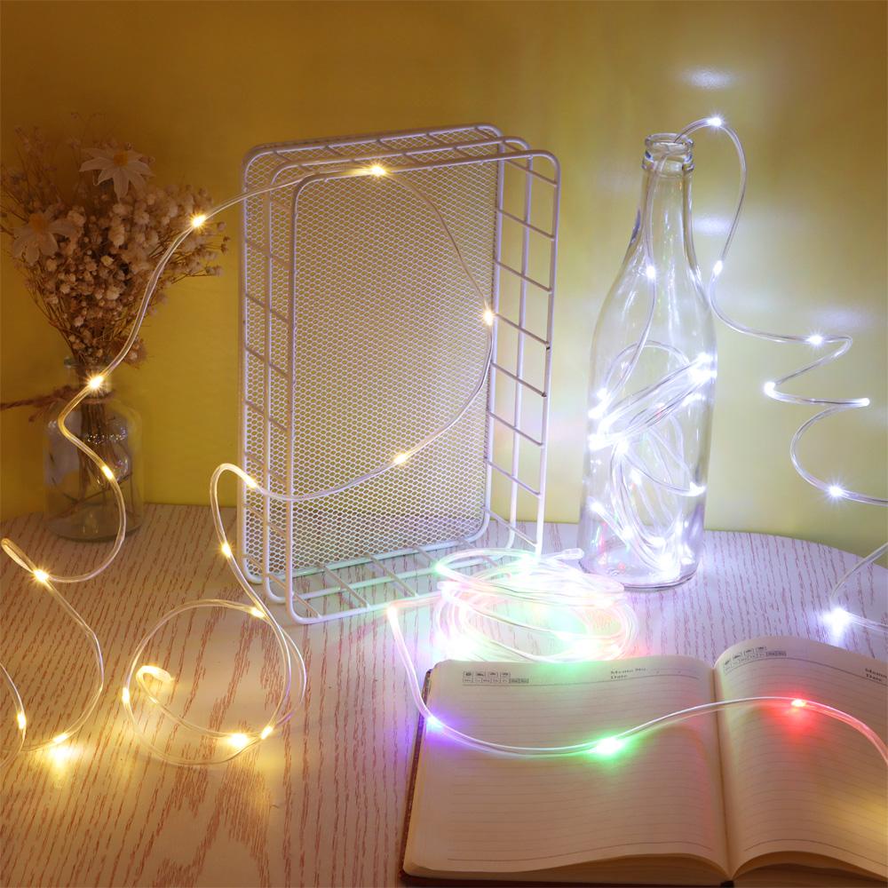 BORAG Dây Đèn LED 10M 100 Bóng Hình Ống PVC Chống Nước Trang Trí Nhà Cửa