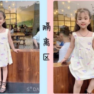 Váy lanh lụa 2 dây cực mềm, mát cho bé gái
