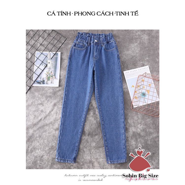 SOBIN BIG SIZE (50 - 90)KG, QUẦN JEAN BAGGY LƯNG THUN, QUẦN JEAN XANH FORM DÁNG XỊN SÒ CAO CẤP | BigBuy360 - bigbuy360.vn
